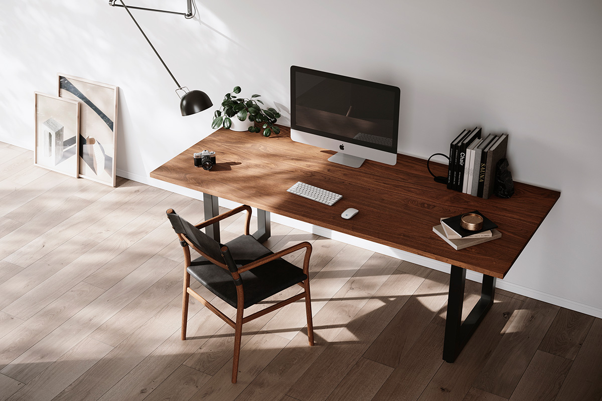 在宅ワーク中のデスクとして使うテーブル