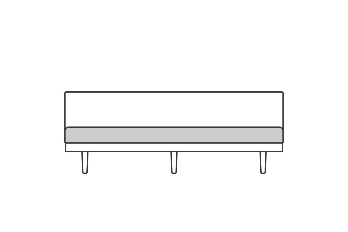 アームレス3シーター 180用　座クッション中材（単品）