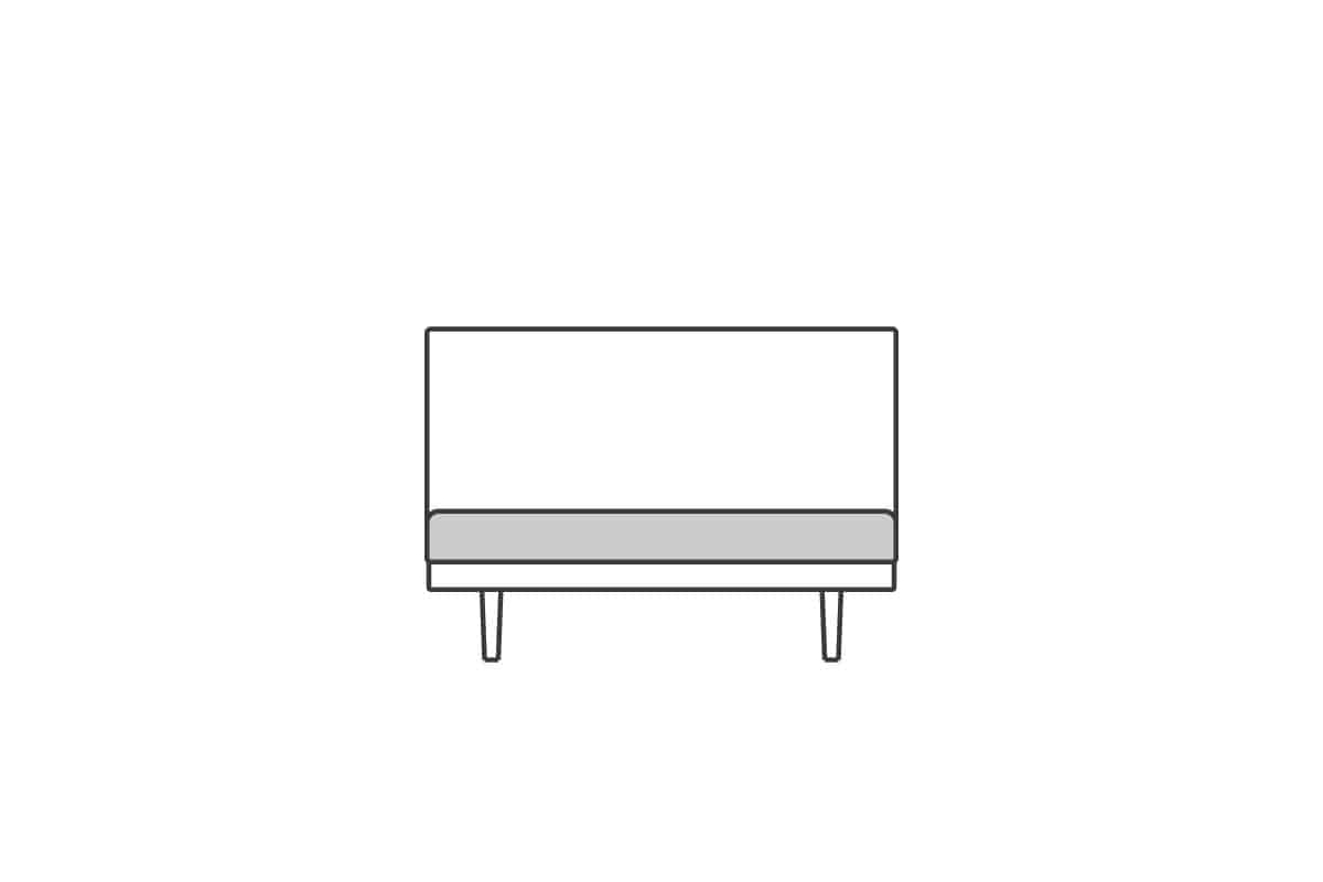 アームレス2シーター 120用　座クッション中材（単品）