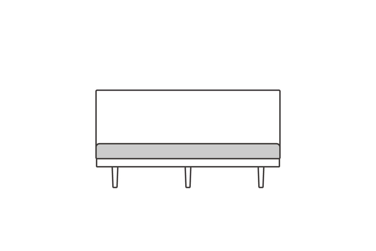 アームレス2シーター 160用　座クッション中材（単品）