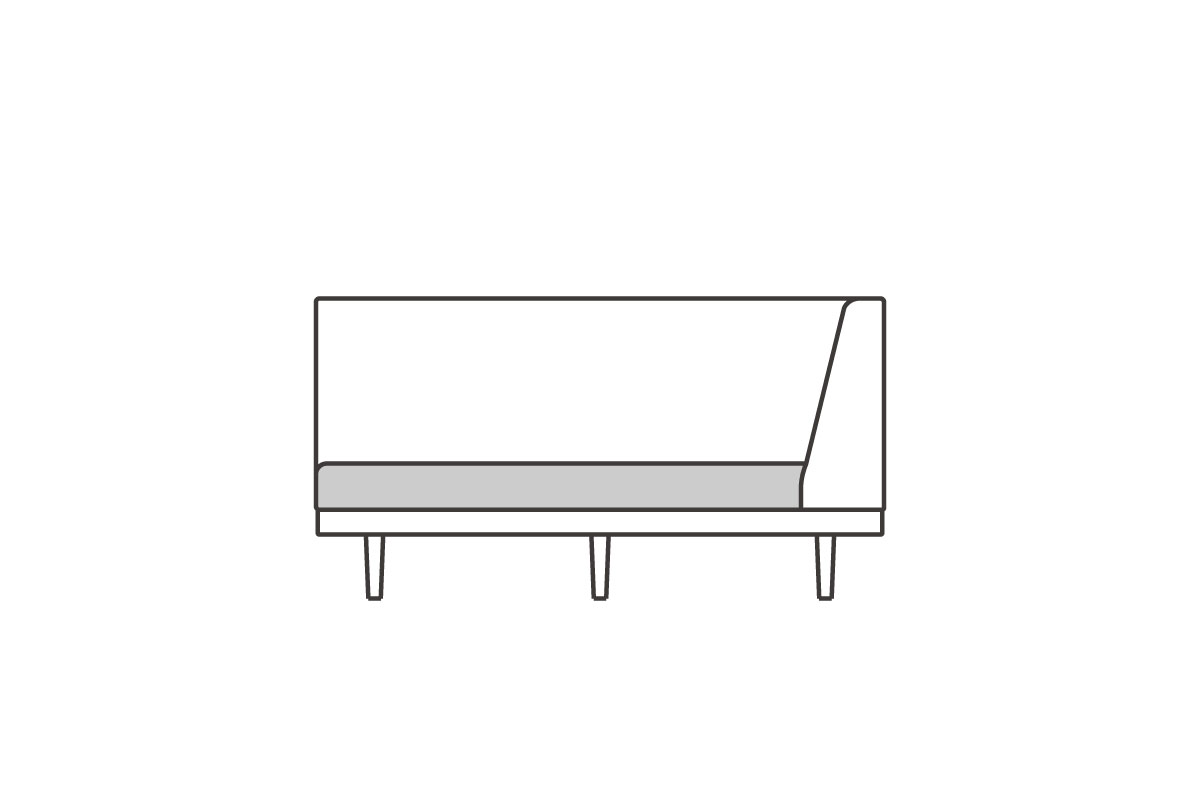 シングルアーム2シーター 160用　座クッション中材（単品）