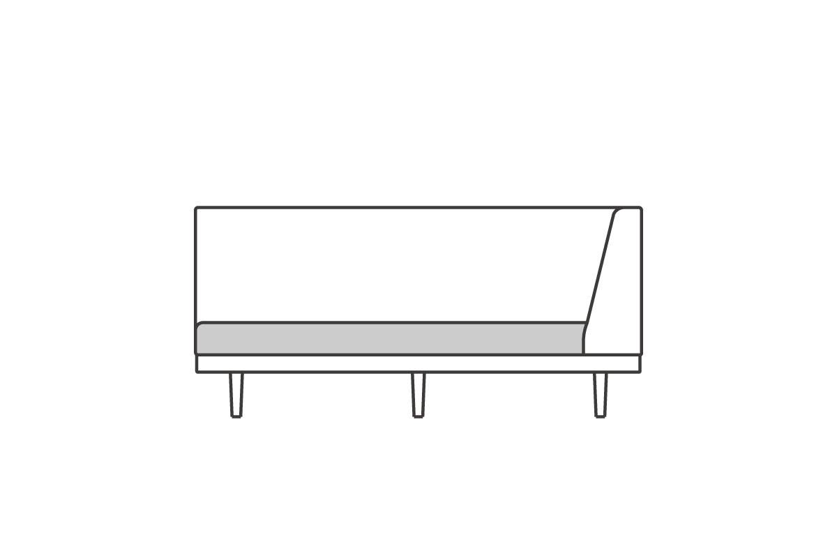 シングルアーム2シーター 180用　座クッション中材（単品）