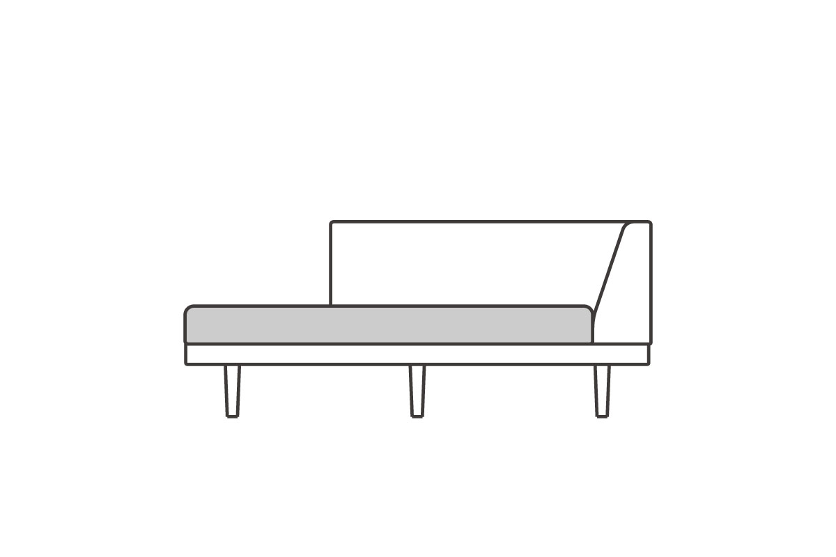 オープンバック 160用　座クッション中材（単品）