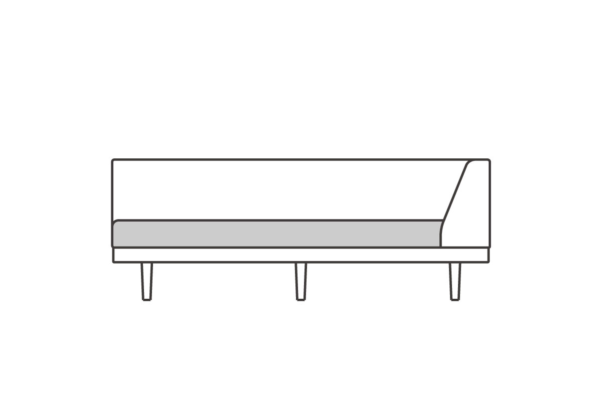 シングルアーム2シーター 180用　座クッション中材（単品）