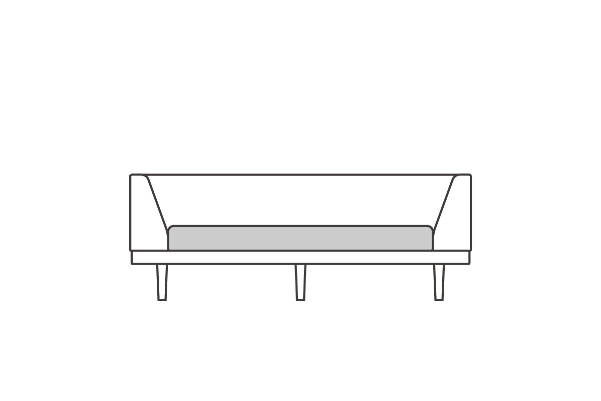 ダブルアーム2シーター180用　座クッション中材（単品）