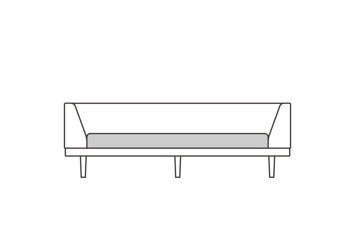 ダブルアーム3シーター200用　座クッション中材（単品）