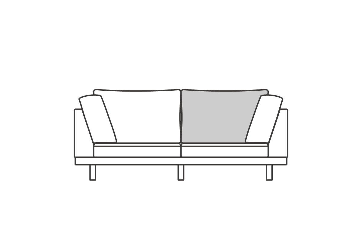 ダブルアーム2シーター195 背クッション中材（片側単品）