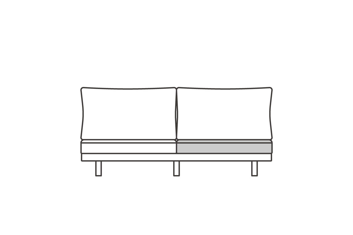 3シーター180 座クッション中材（片側単品）