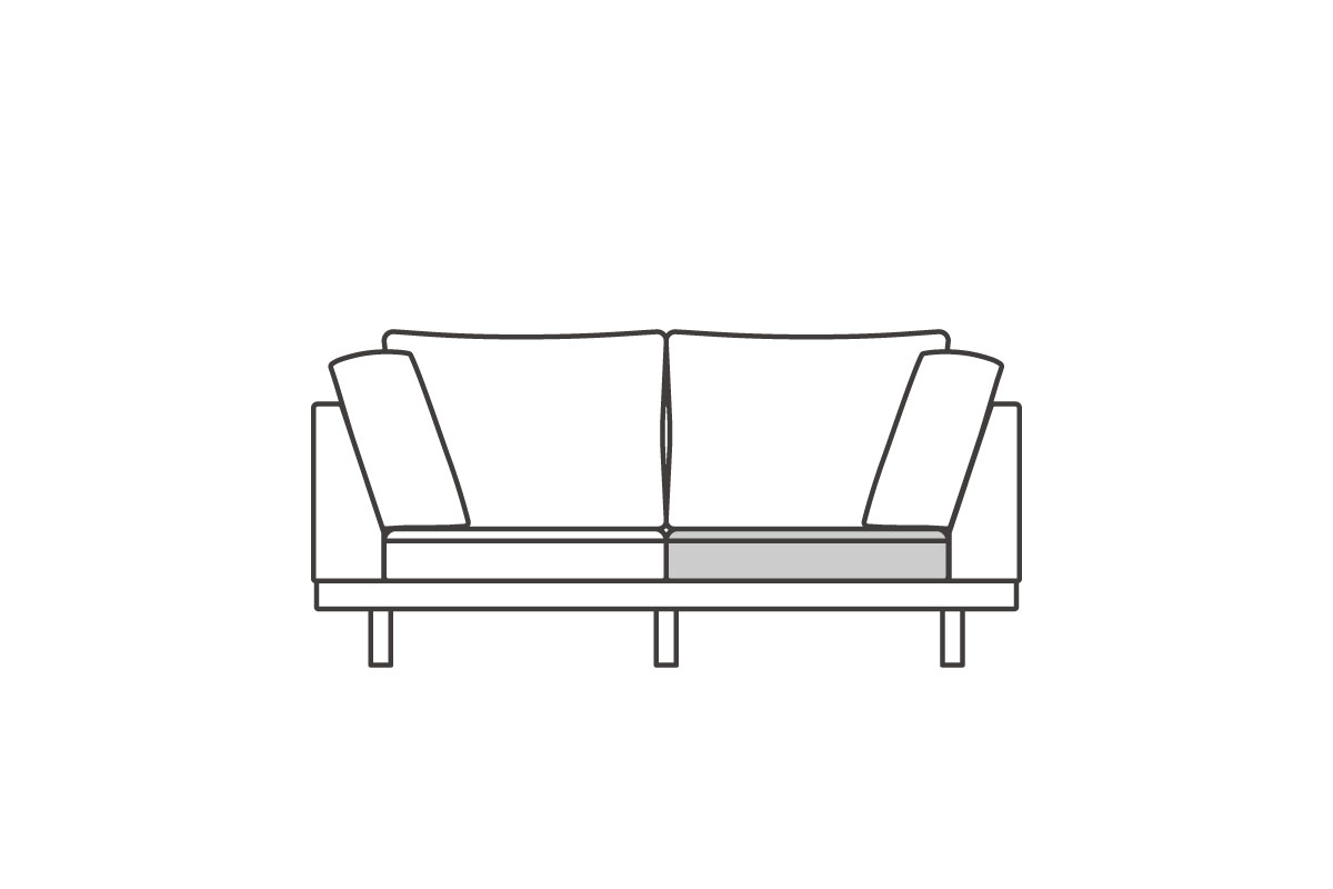 ダブルアーム2シーター175 座クッション中材（片側単品）