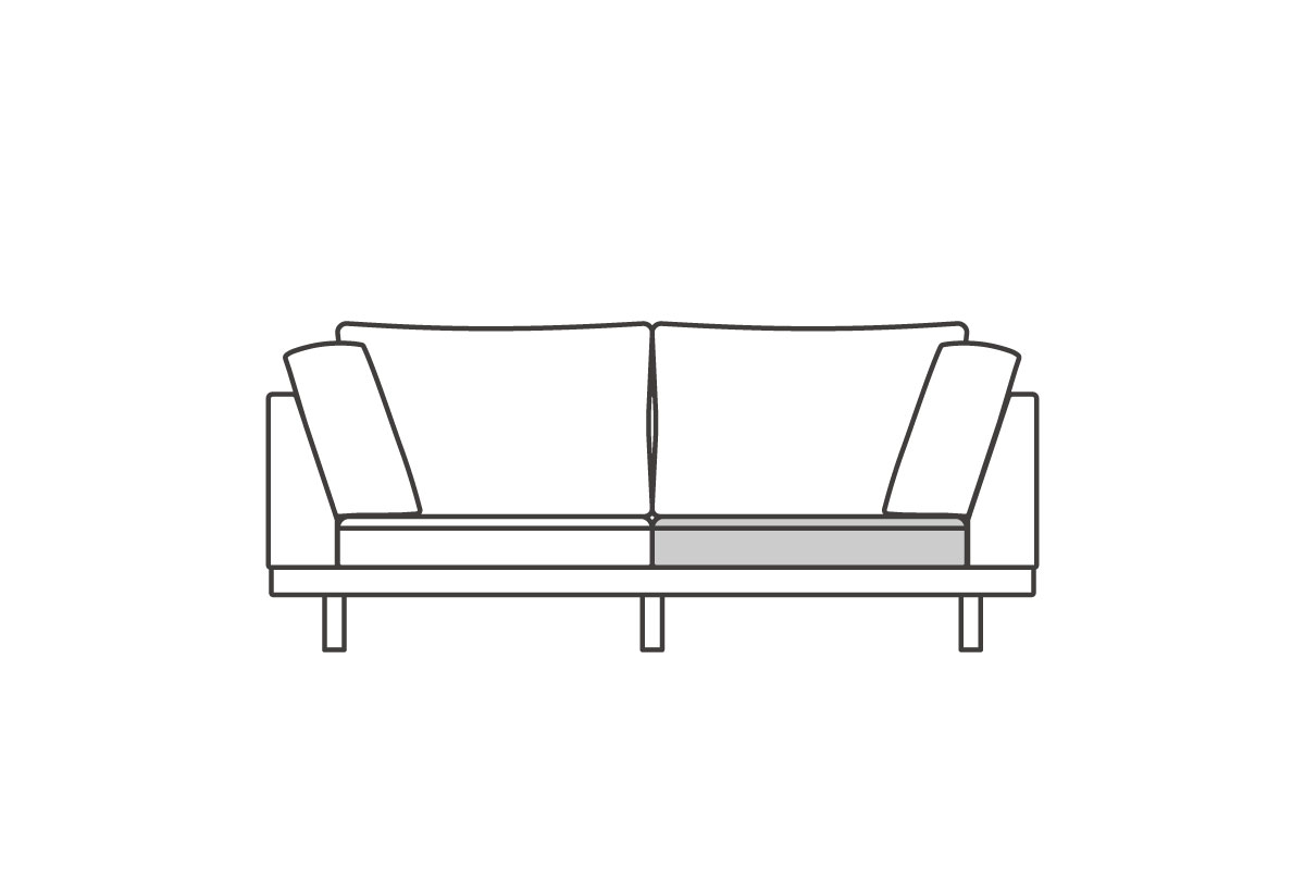 ダブルアーム2シーター195 座クッション中材（片側単品）