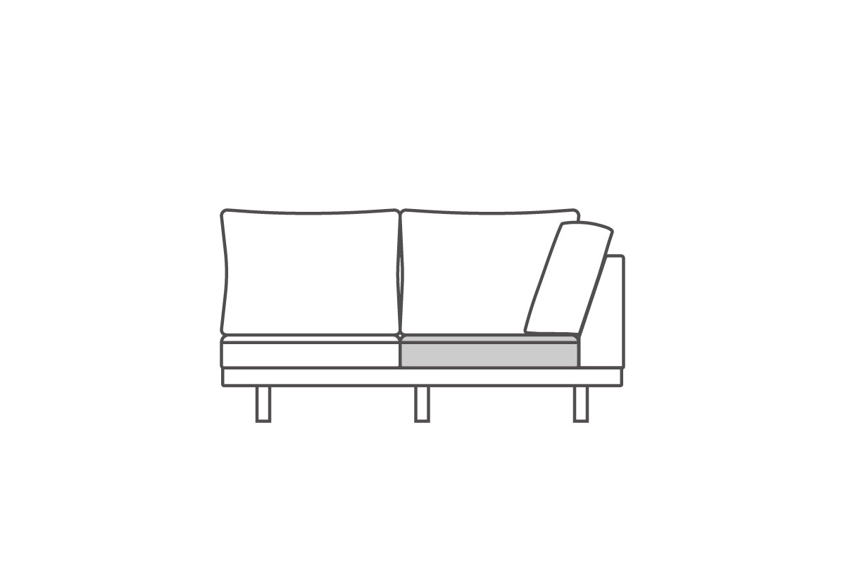 シングルアーム2シーター159 座クッション中材（片側単品）