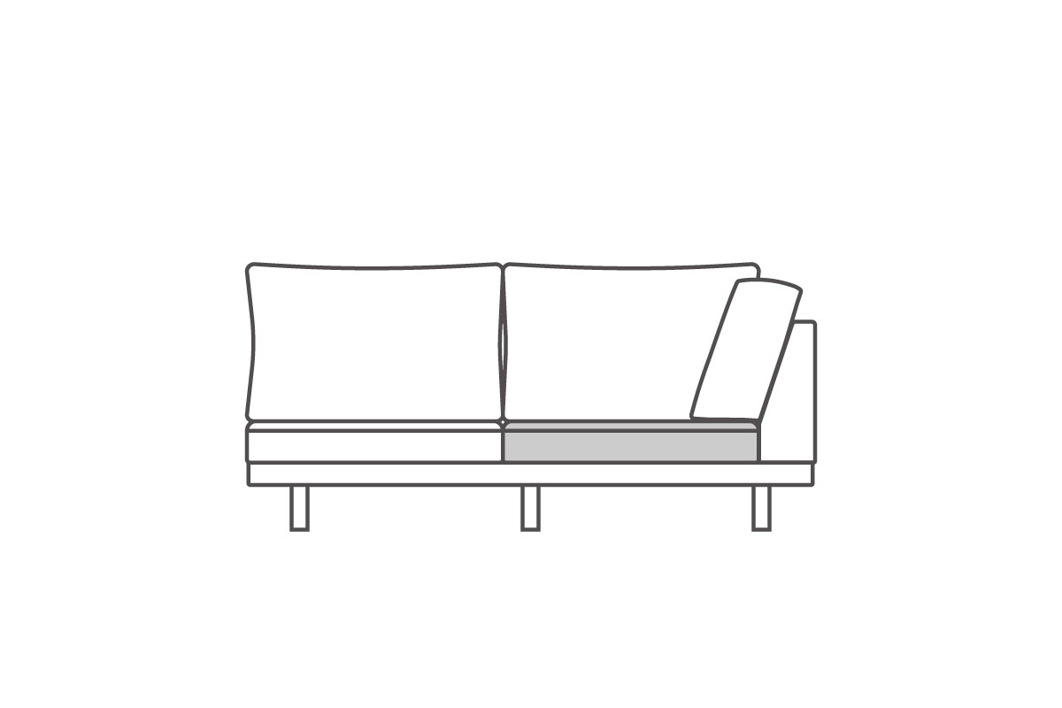 シングルアーム2シーター179 座クッション中材（片側単品）