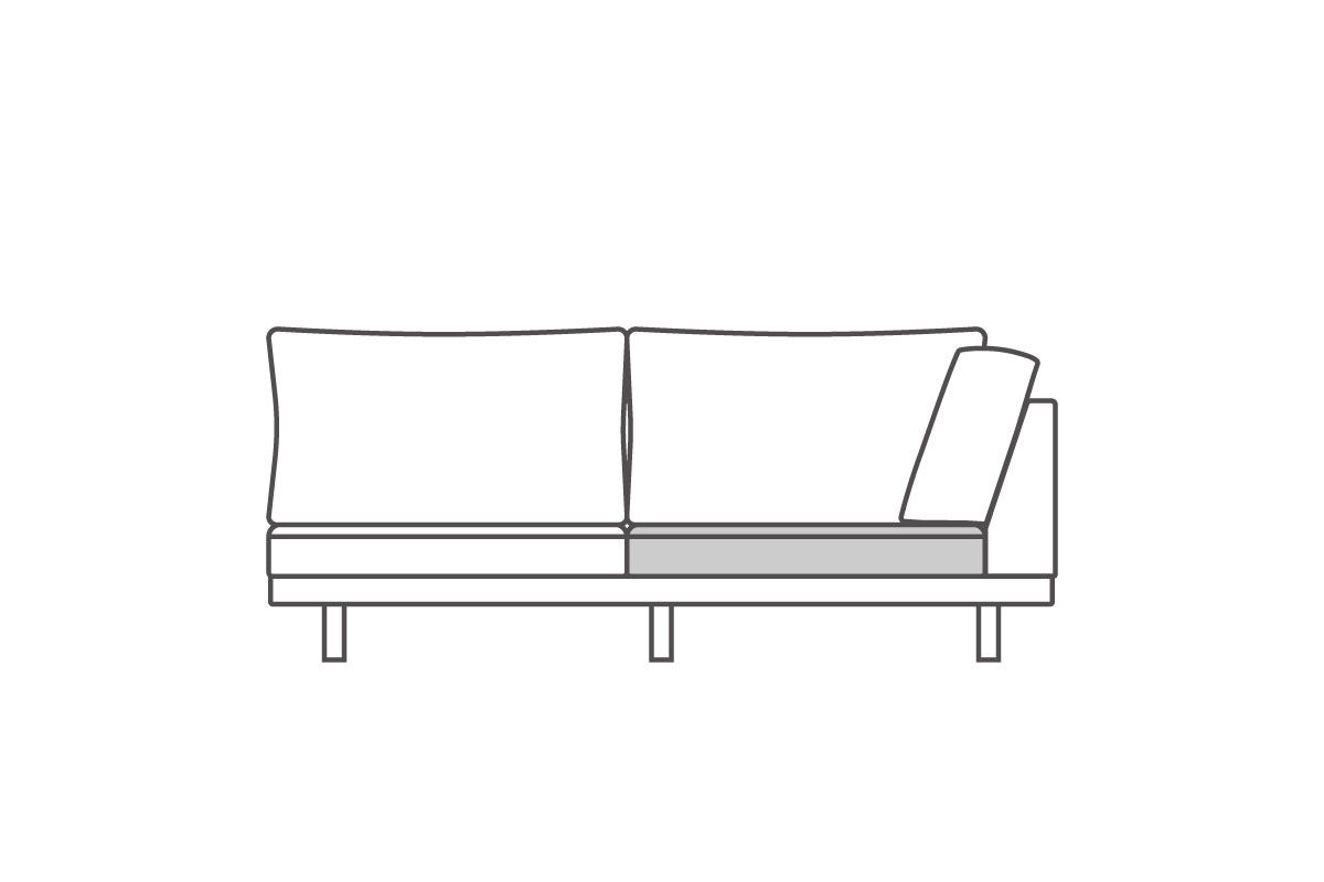 シングルアーム3シーター199 座クッション中材（片側単品）