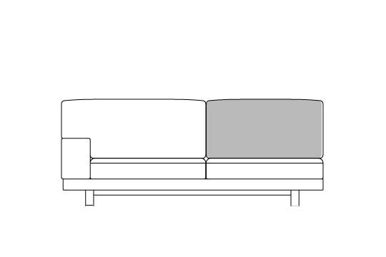 ワンアーム 2 シーター 158用 背クッション中材（単品）