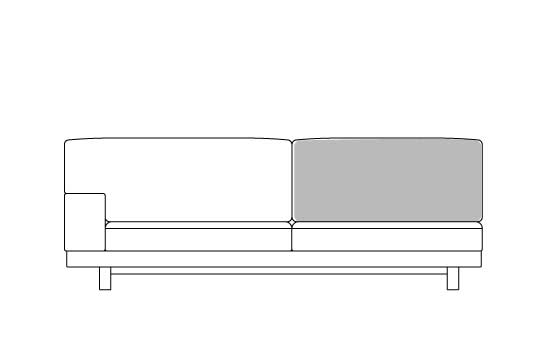 ワンアーム 2 シーター 178用 背クッション中材（単品）