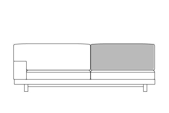 ワンアーム 3 シーター 198用 背クッション中材（単品）