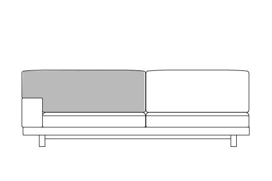 ワンアーム 3 シーター 198用 背クッション中材（肘側単品）