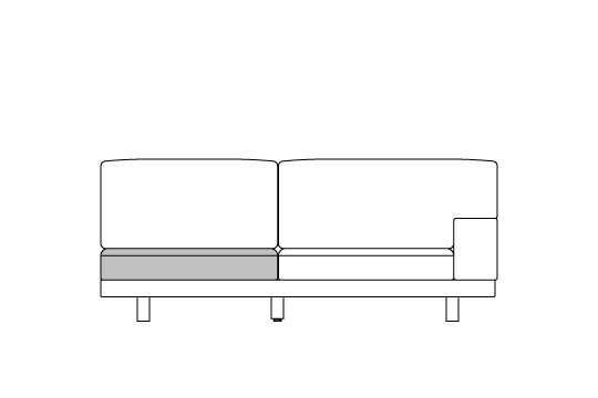 ワンアーム 2 シーター 158用 座クッション中材（単品）
