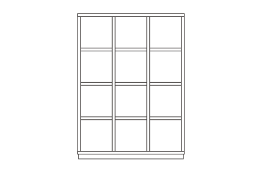 3列4段 : W111.2 × D29.2 × H152cm