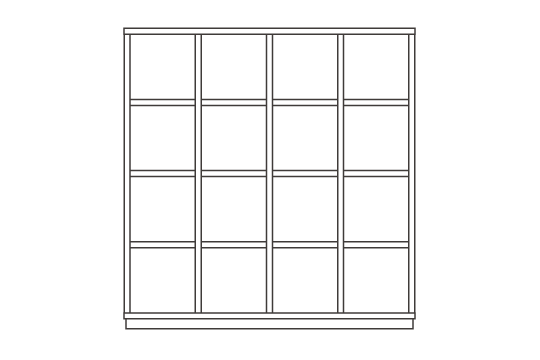 4列4段 : W147.2 × D29.2 × H152cm