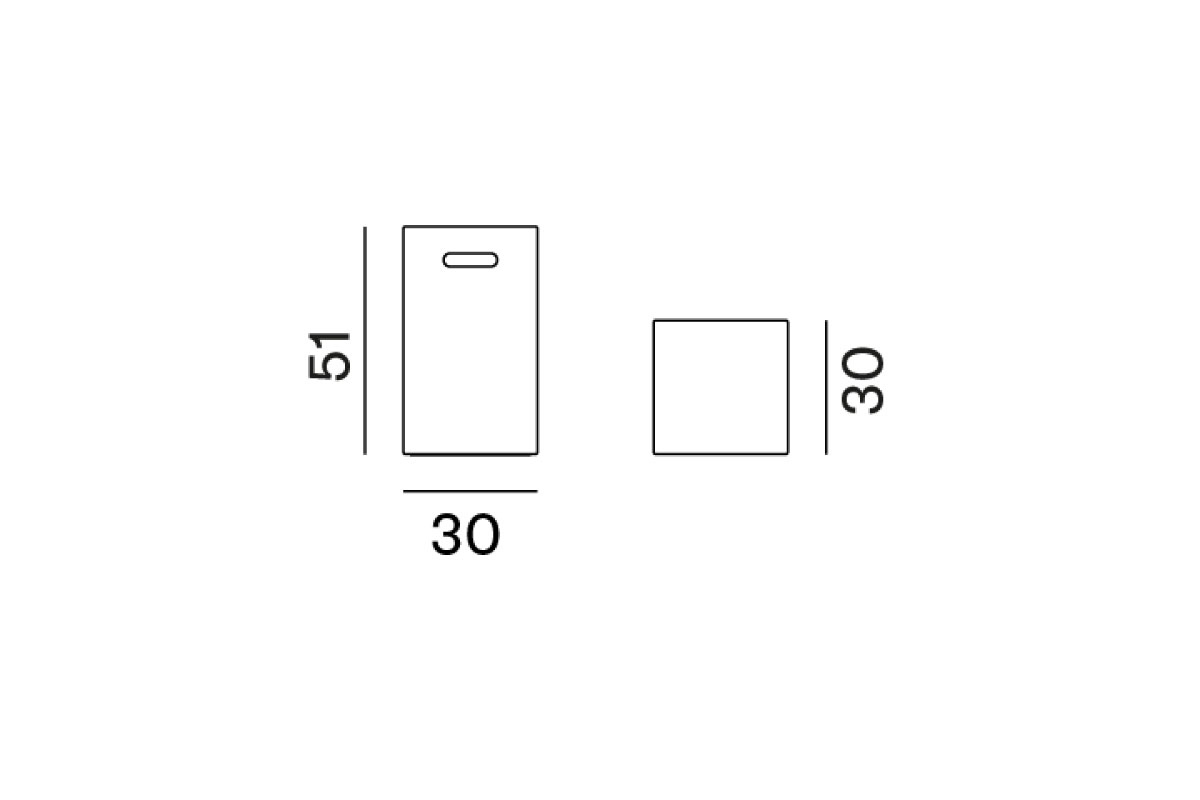 W30 D30 H51cm