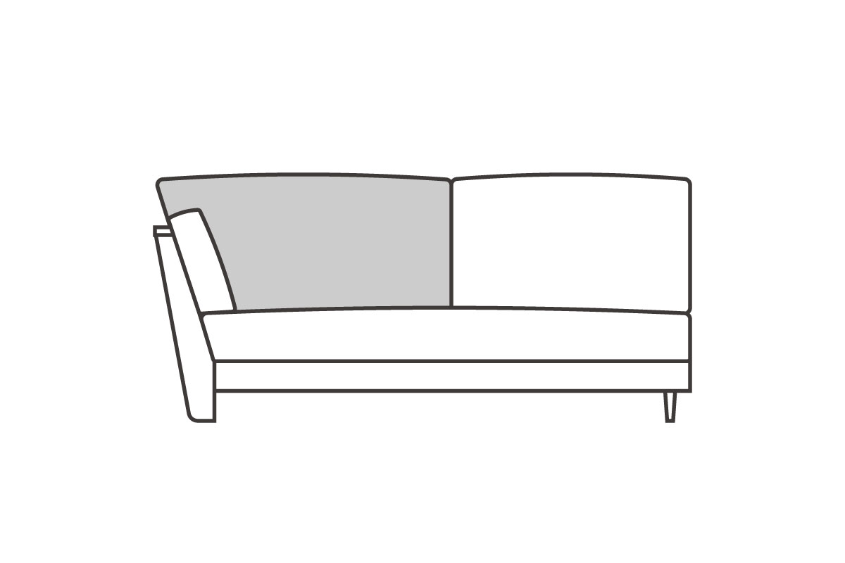 ワンアーム2シーター180用　背クッション中材（肘側単品）