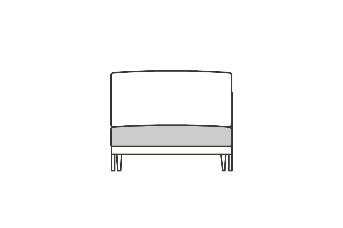 アームレス1シーター100用　座クッション中材（単品）