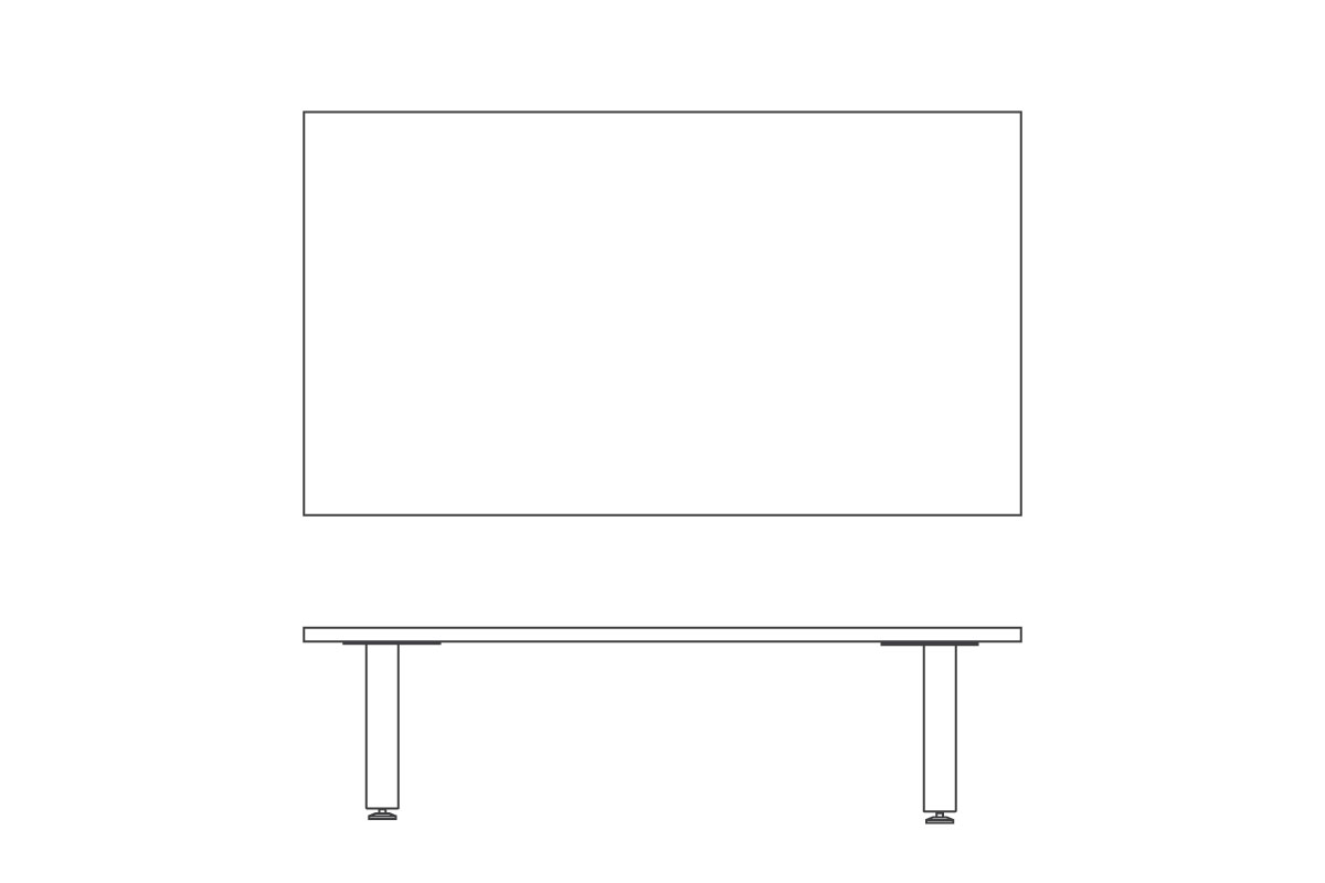 W 160cm × D 90～70cm
