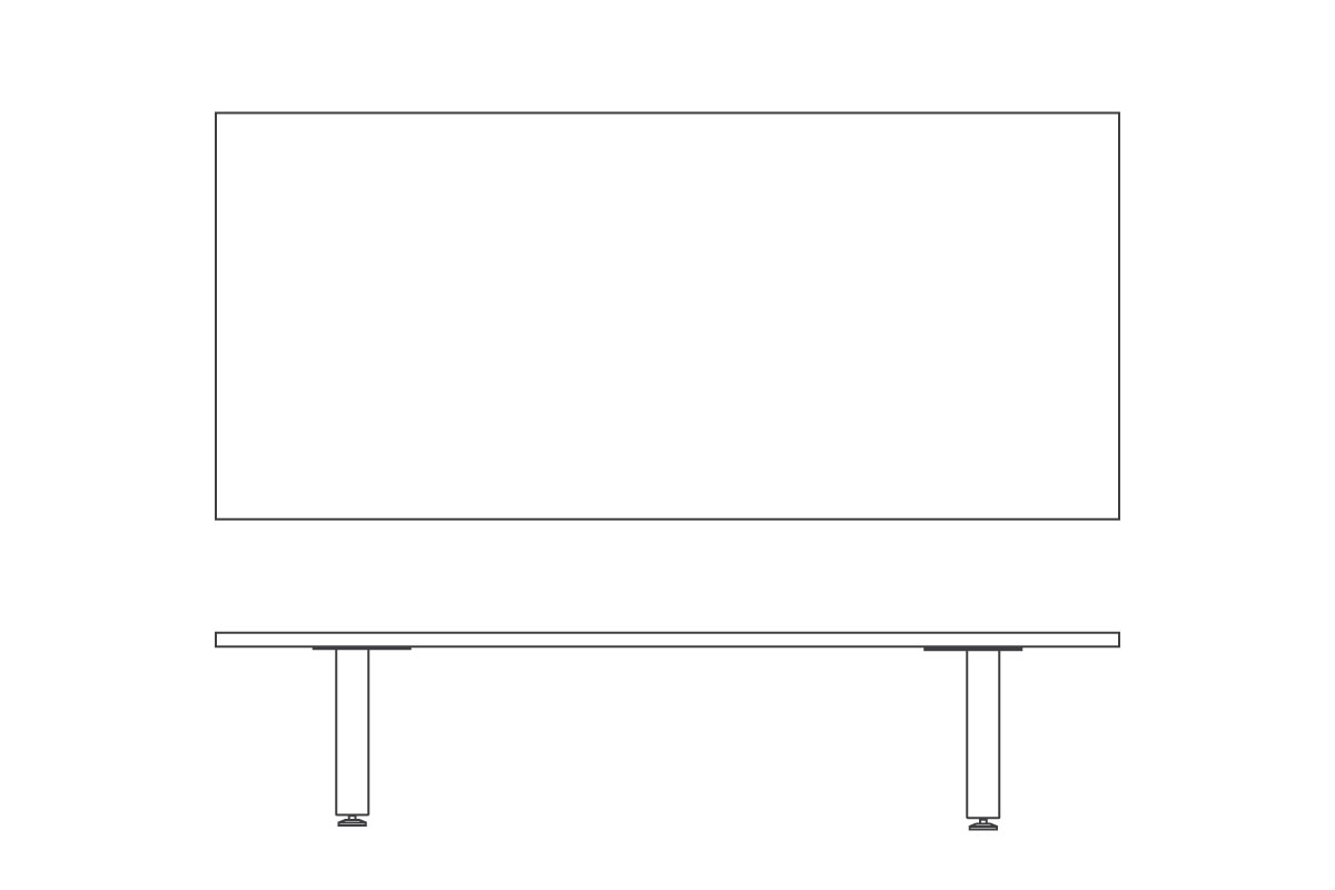 W 200cm × D 90～70cm