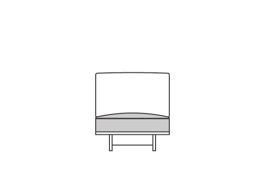 座クッション中材（単品） アームレスW70用