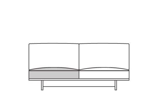 座クッション中材（単品） アームレスW160用