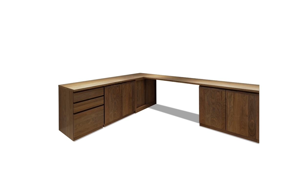 天板220+サイドトップ140.2+キャビネット70×2ドロワーズ45+コーナースライド