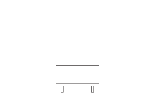 W100cm x D100cm x H25cm