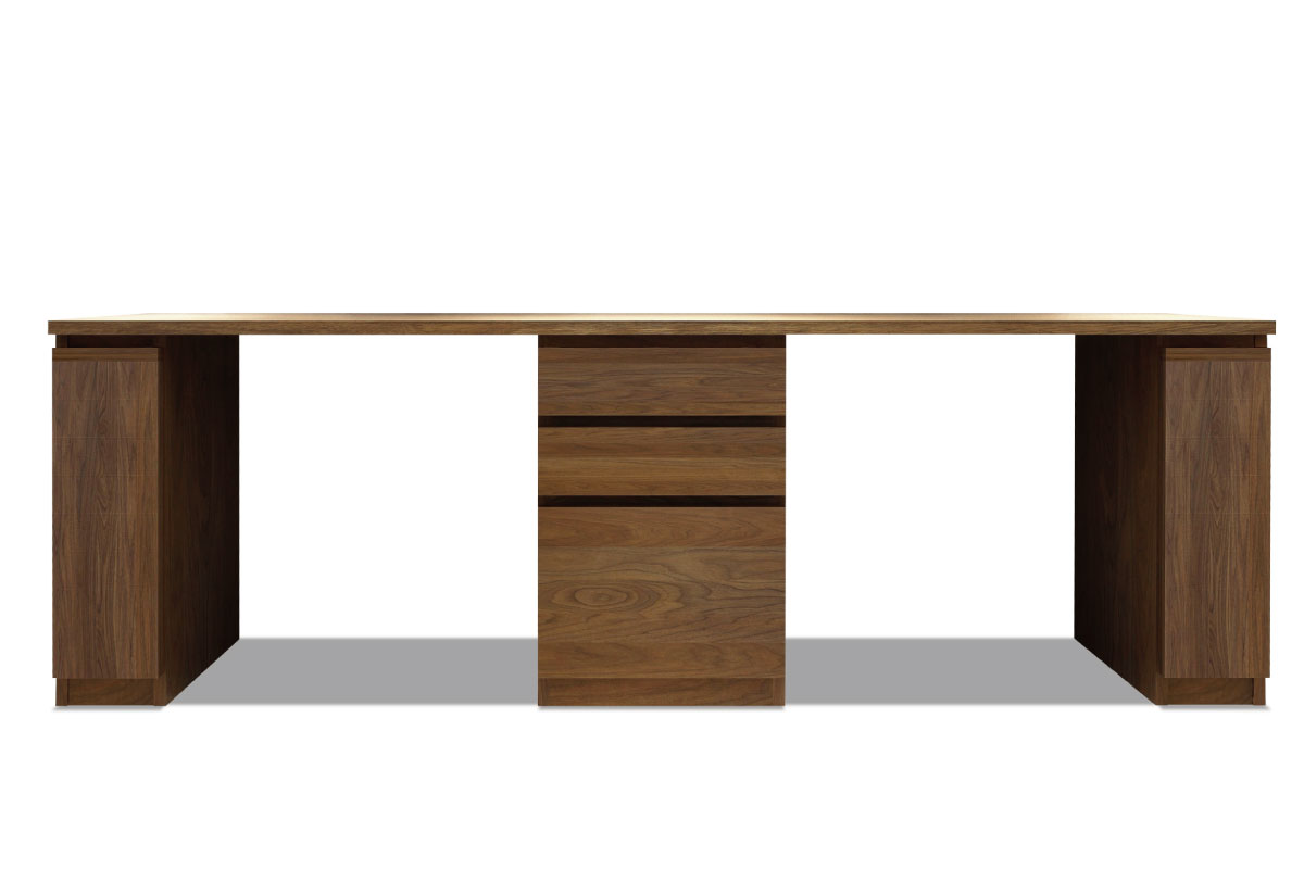 天板220+ドロワーズ45+キャビネット20左開き+キャビネット20右開き