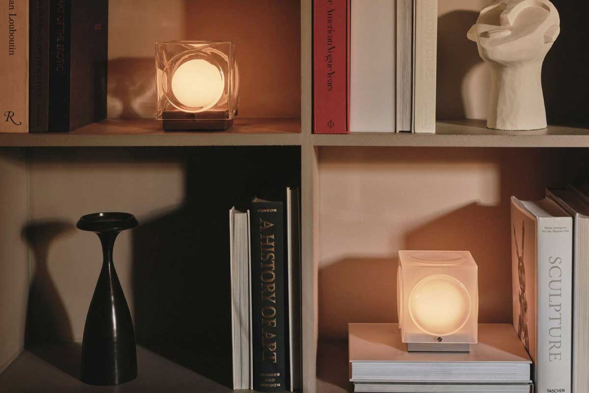 LEE BROOM | CHANT PORTABLE LAMP FROSTED & BRONZE