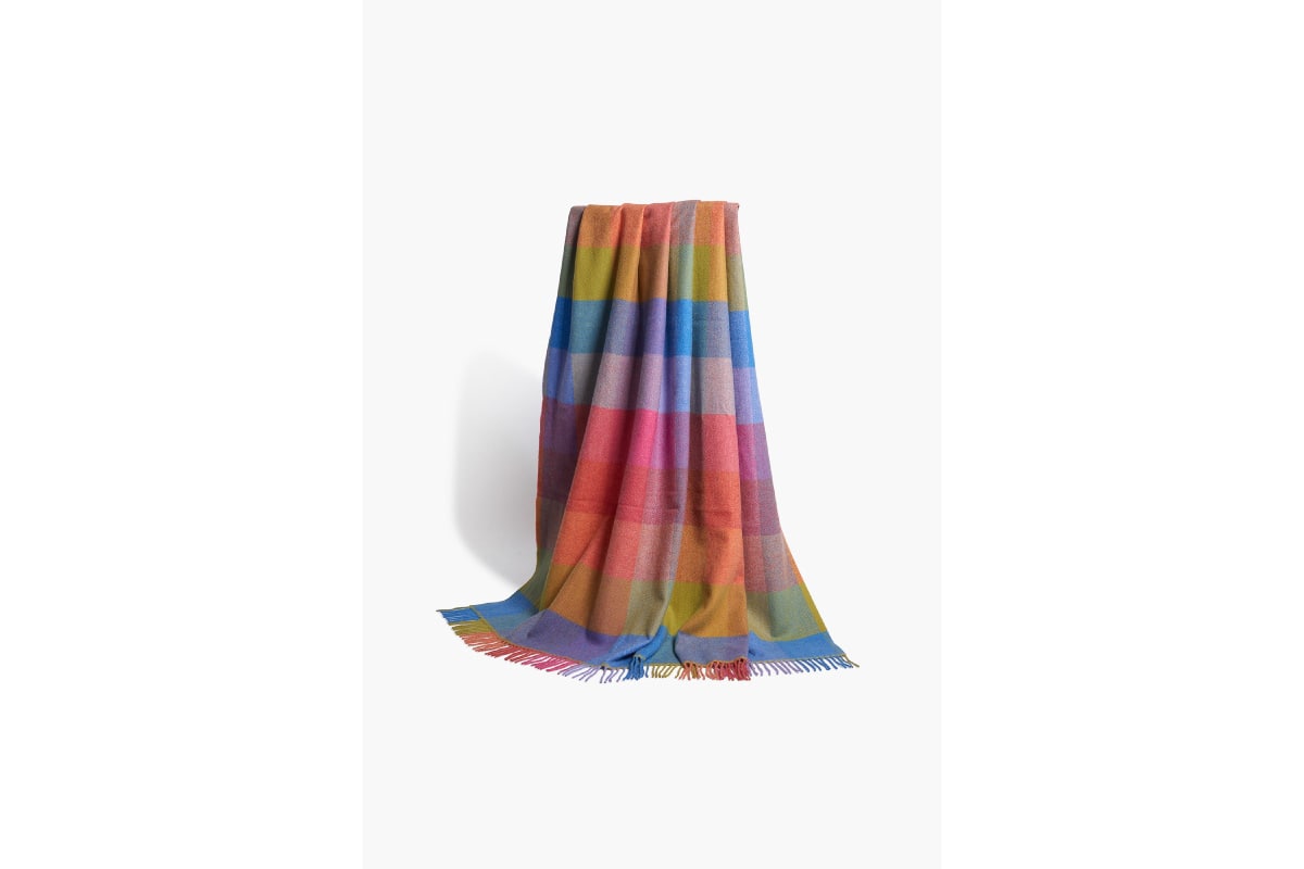 FOXFORD | Lambswool Throw Sorcha (multi colour block)