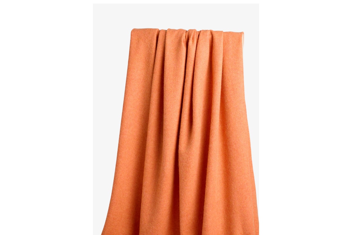 FOXFORD | Lambswool Throw DARA (Clementine/aqua stripe)