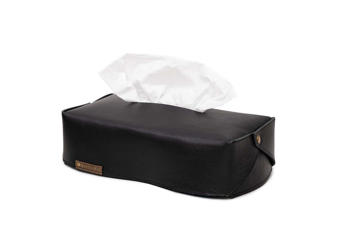 LEATHER TISSUE COVER PATINA ブラック
