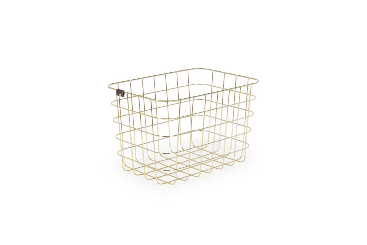 MOHEIM | WIRE BASKET gold Mサイズ（幅37×高さ26×奥行き24cm）
