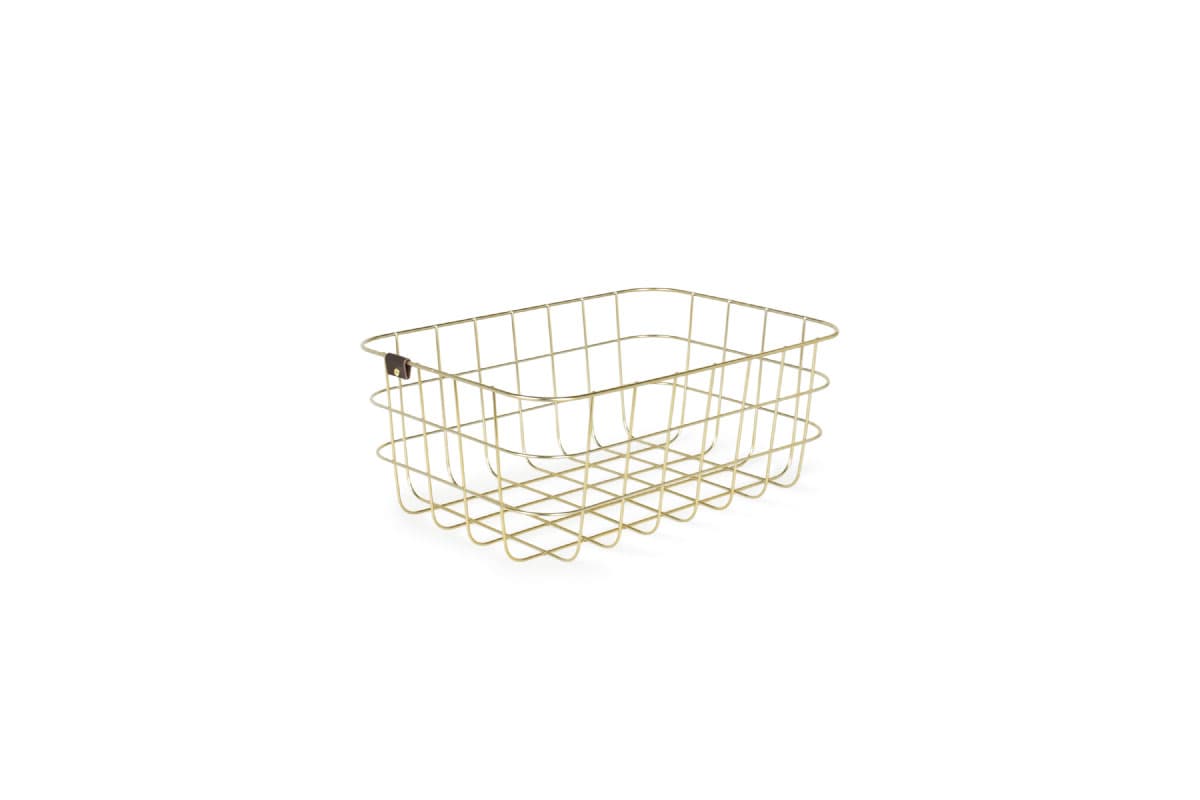 MOHEIM | WIRE BASKET gold Sサイズ（幅37×高さ26×奥行き14.6cm）