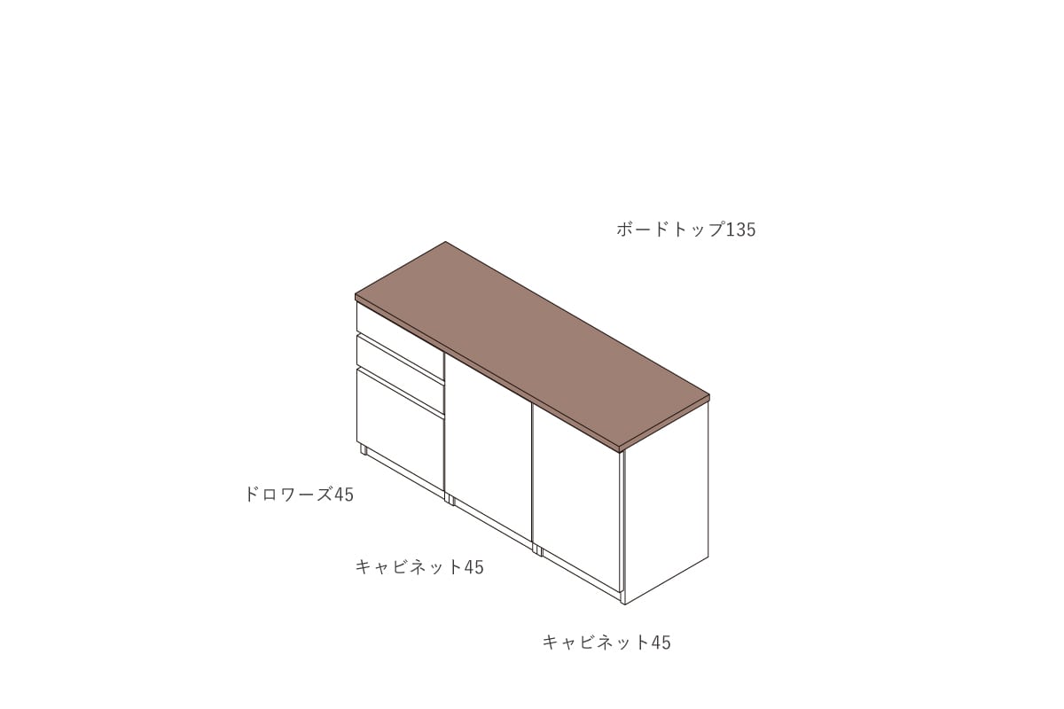 NOTE BOARD TOP W135cm × D46cm