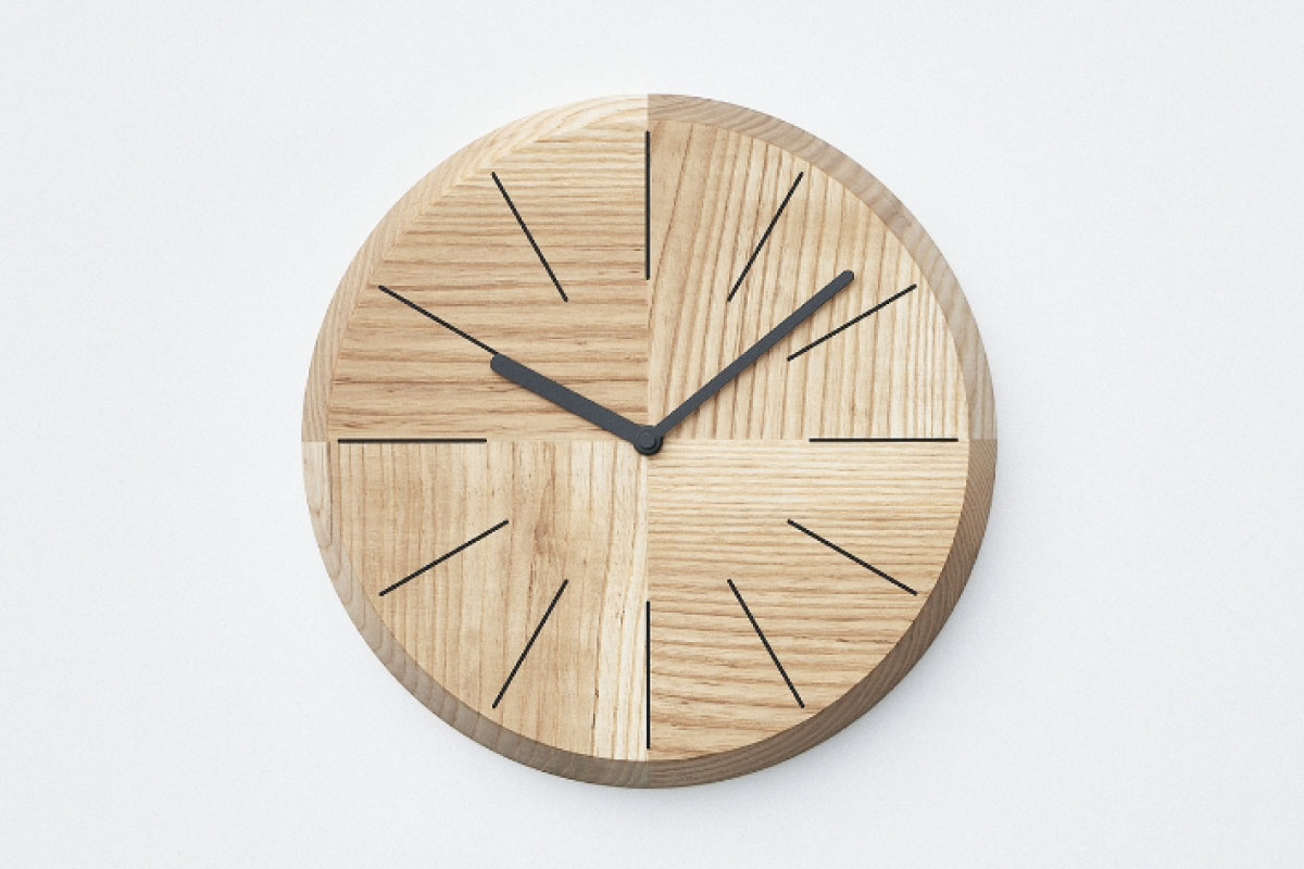 SASAKI | HAGI clock アッシュ サークル(面取り加工なし)