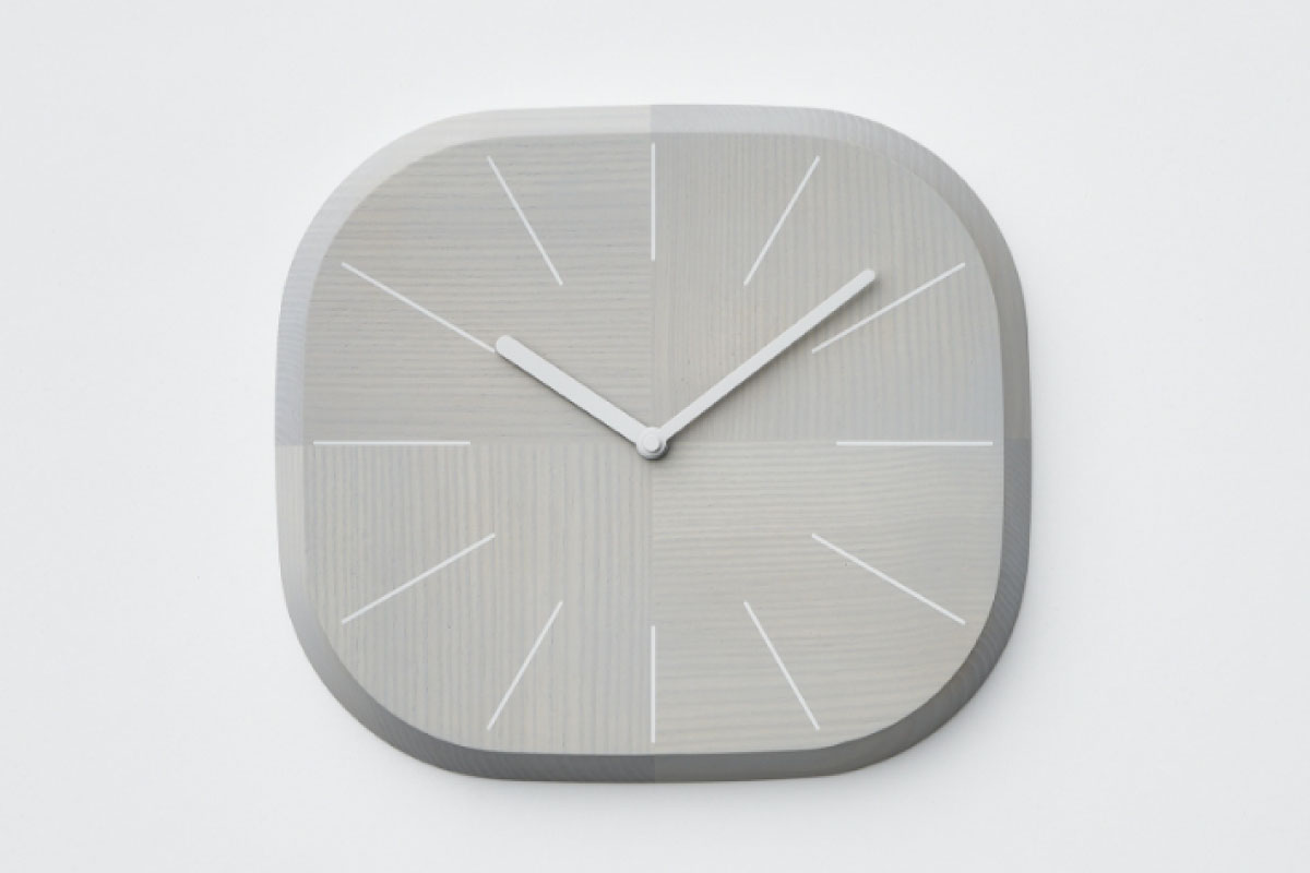 SASAKI | HAGI clock ライトグレー スクエア(面取り加工なし)