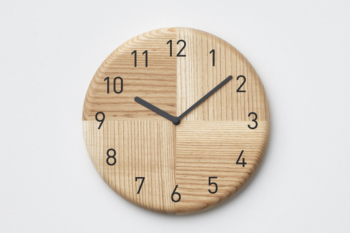SASAKI | HAGI clock アッシュ サークル(面取り加工あり)
