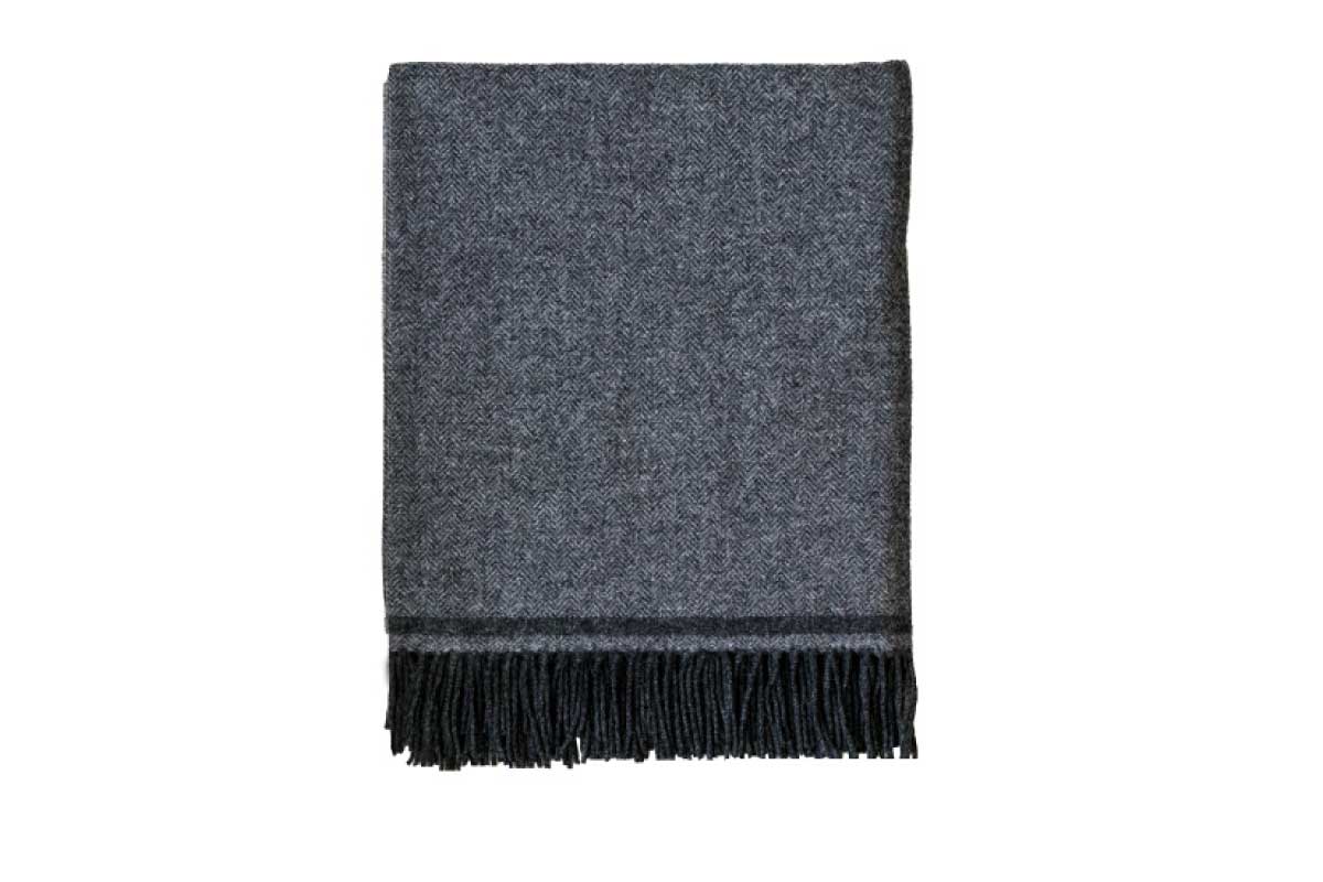 FOXFORD | Lambswool Throw CILLIAN(Graphite)