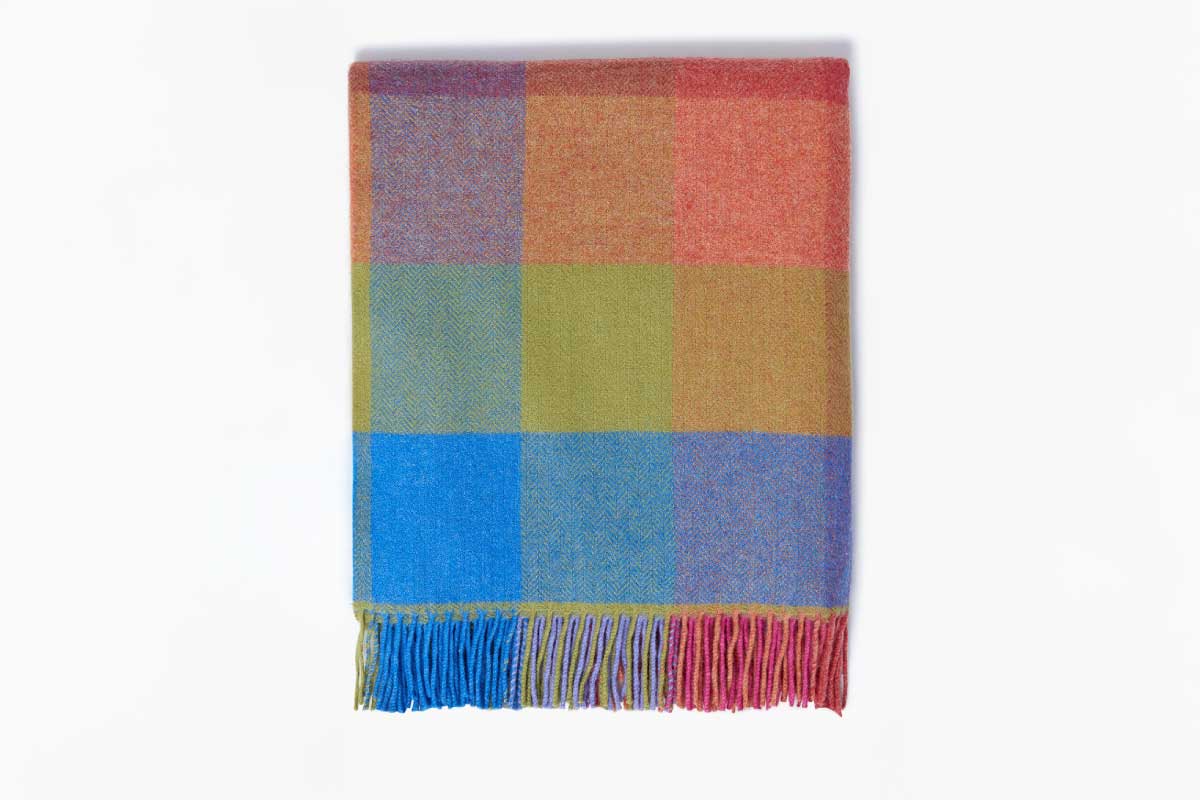 FOXFORD | Lambswool Throw Sorcha (multi colour block)